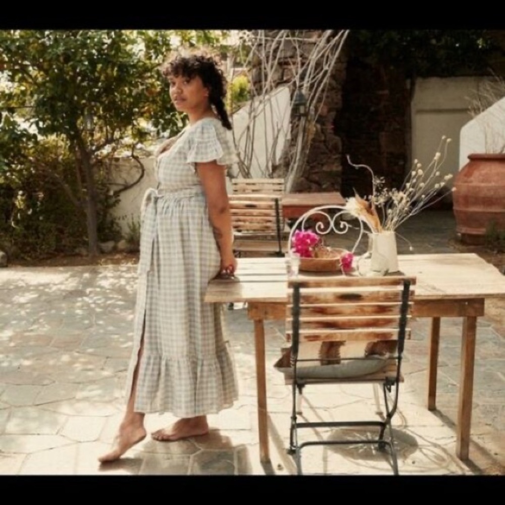 Doen Marfa Dress in Blue Plaid